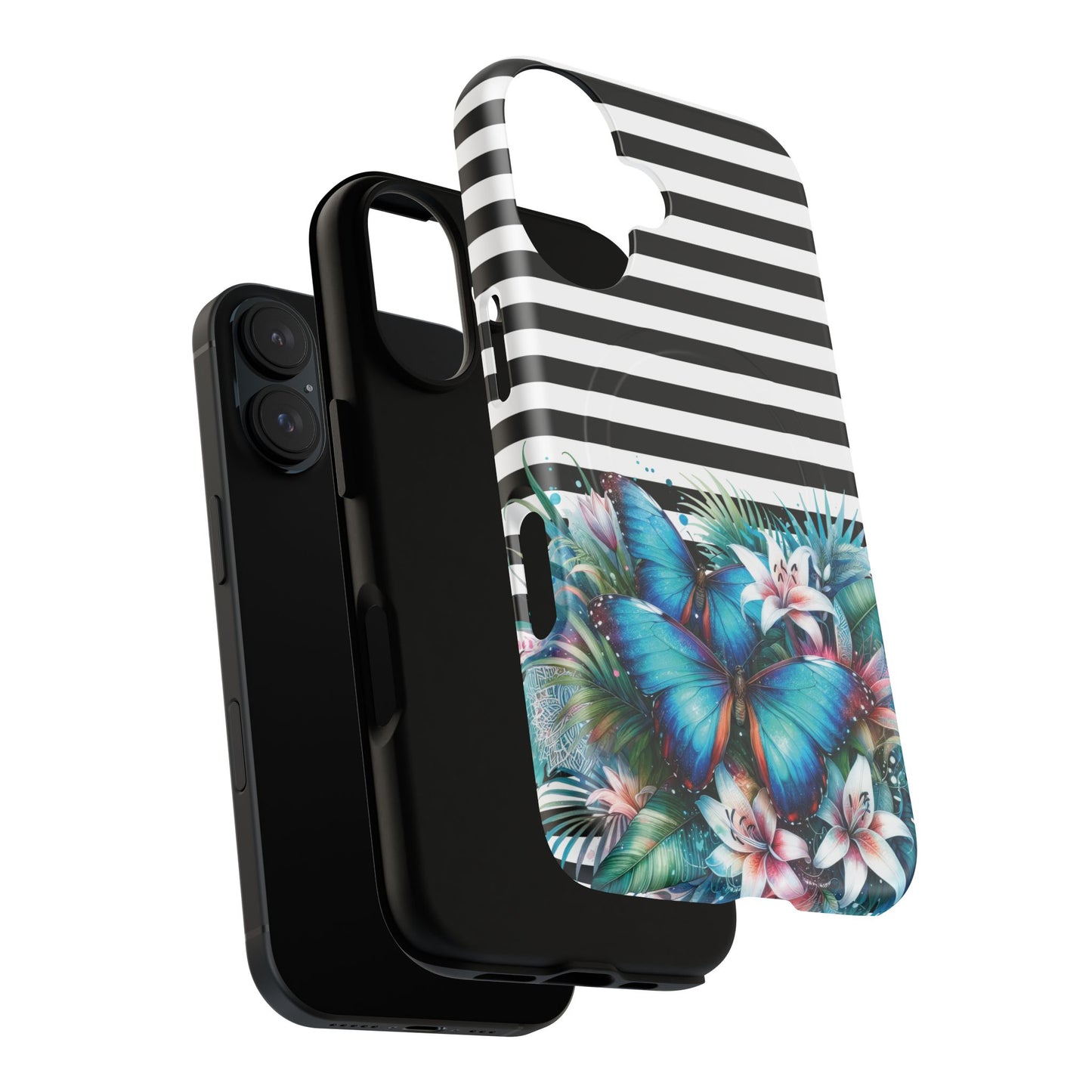 Wings of Wonder Tough iPhone Magnetic Case, Stylish Protection, Durable iPhone Cover, Butterfly Design Gift, Floral Case,Trendy Tech Accessory.