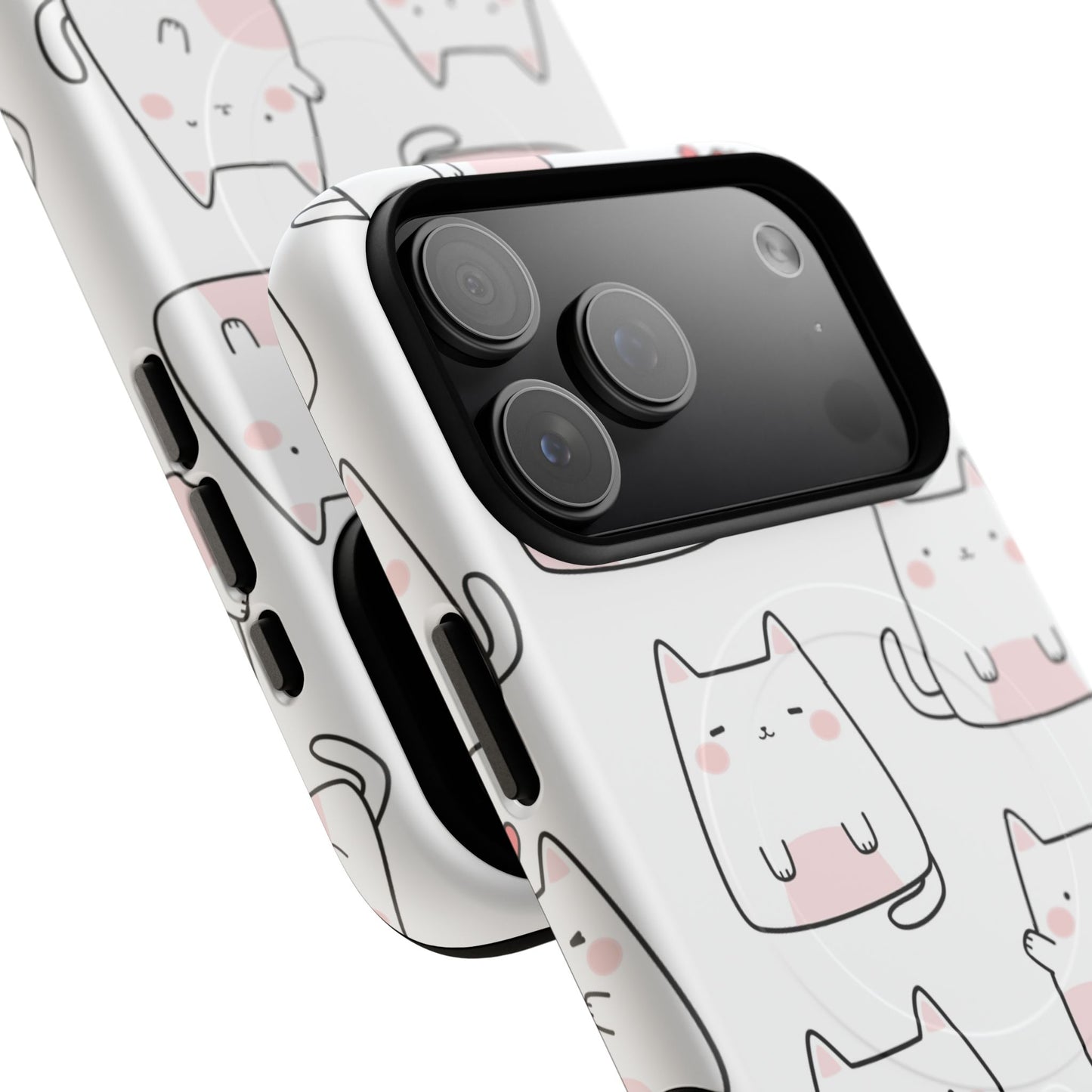 Cute Kawaii Cat Tough Magnetic iPhone Case, Cute Cat Lover Gift, Kawaii iPhone Cover, Tough iPhone Case, Unique Pet Themed Accessory,