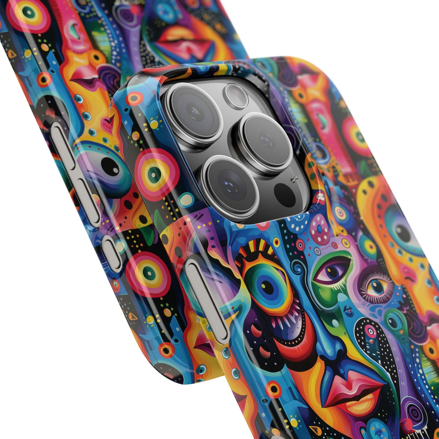 Psychedelic Visions Slim iPhone Case - Vibrant Design for Artistic Souls