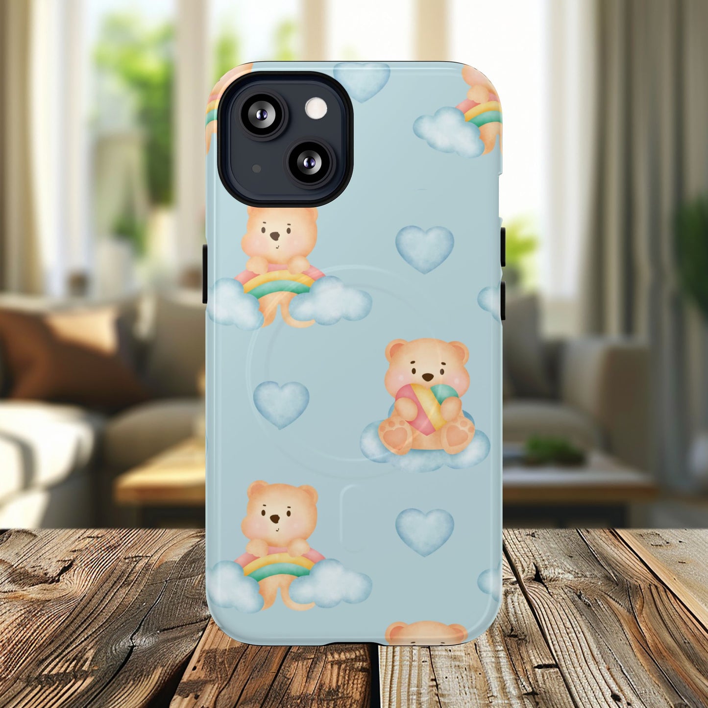 Cute Bear Magnetic iPhone Case, Kid-Friendly iPhone Cover, Stylish Cell Accessory, Gift for Kids, Durable Design for Any Occasion