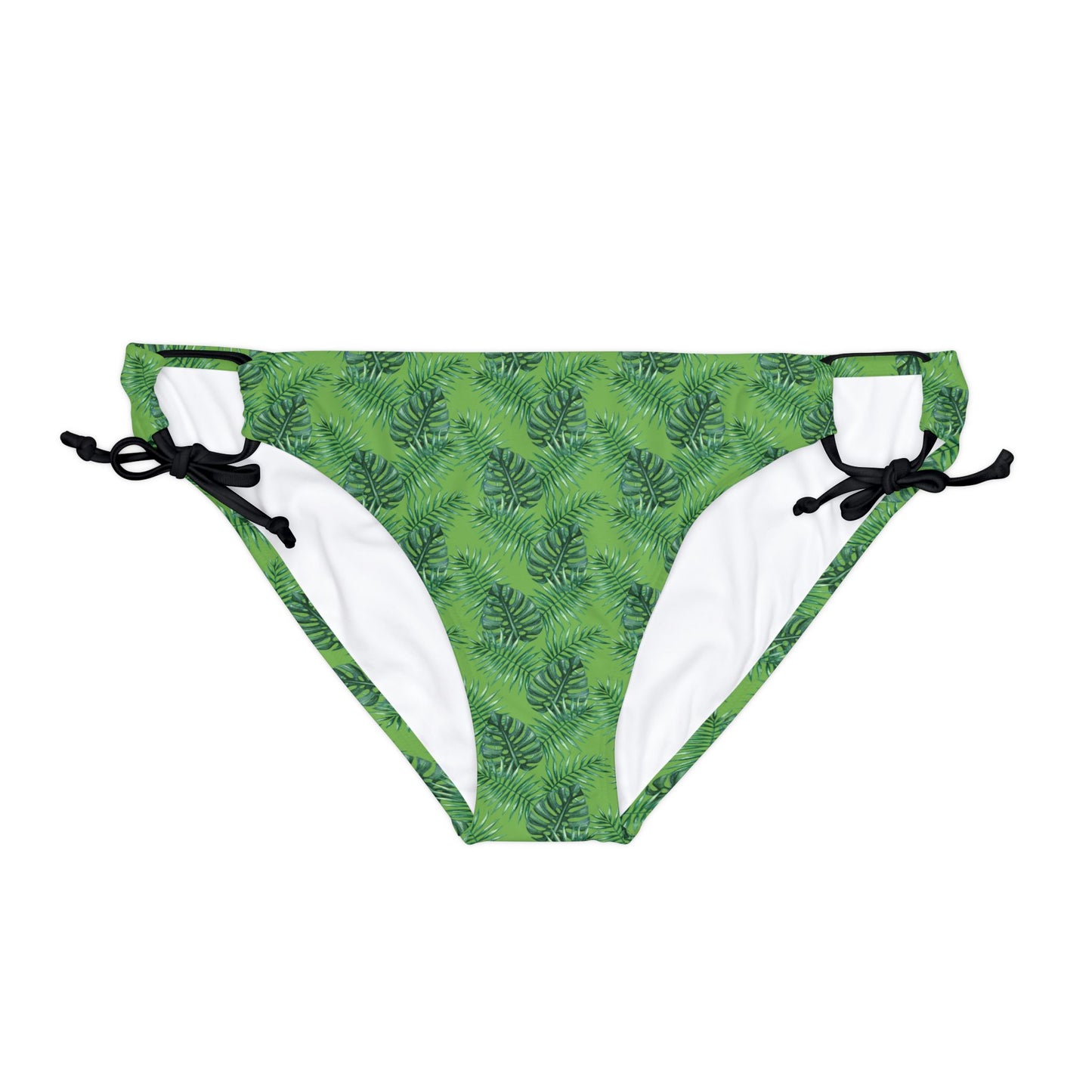 Green Tropical Bliss Loop Tie Side Bikini Bottom (AOP)