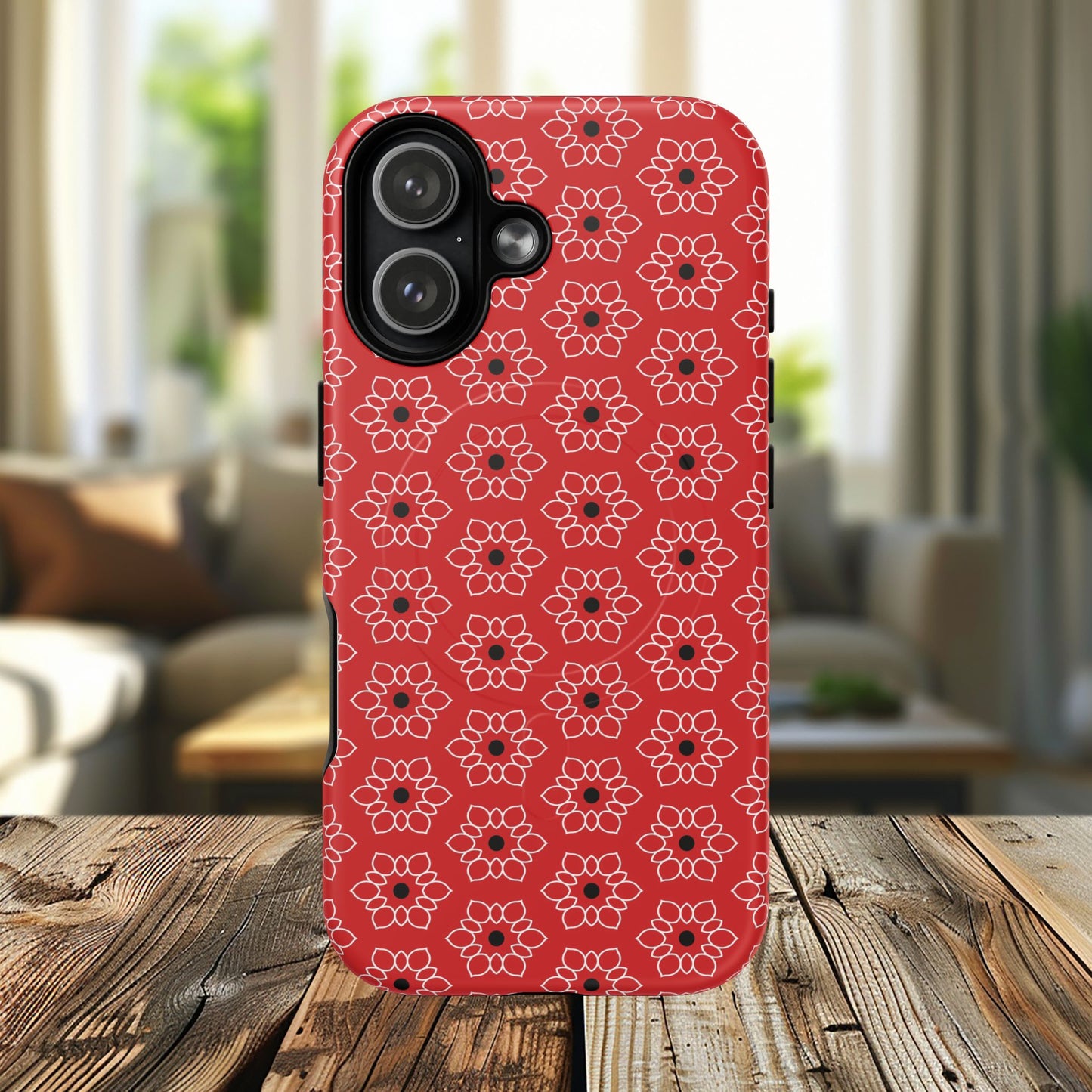 Stylish Geometric Magnetic iPhone Cases, Floral iPhone Cover, Durable Smartphone Cases, Trendy Accessories, Gift for Her