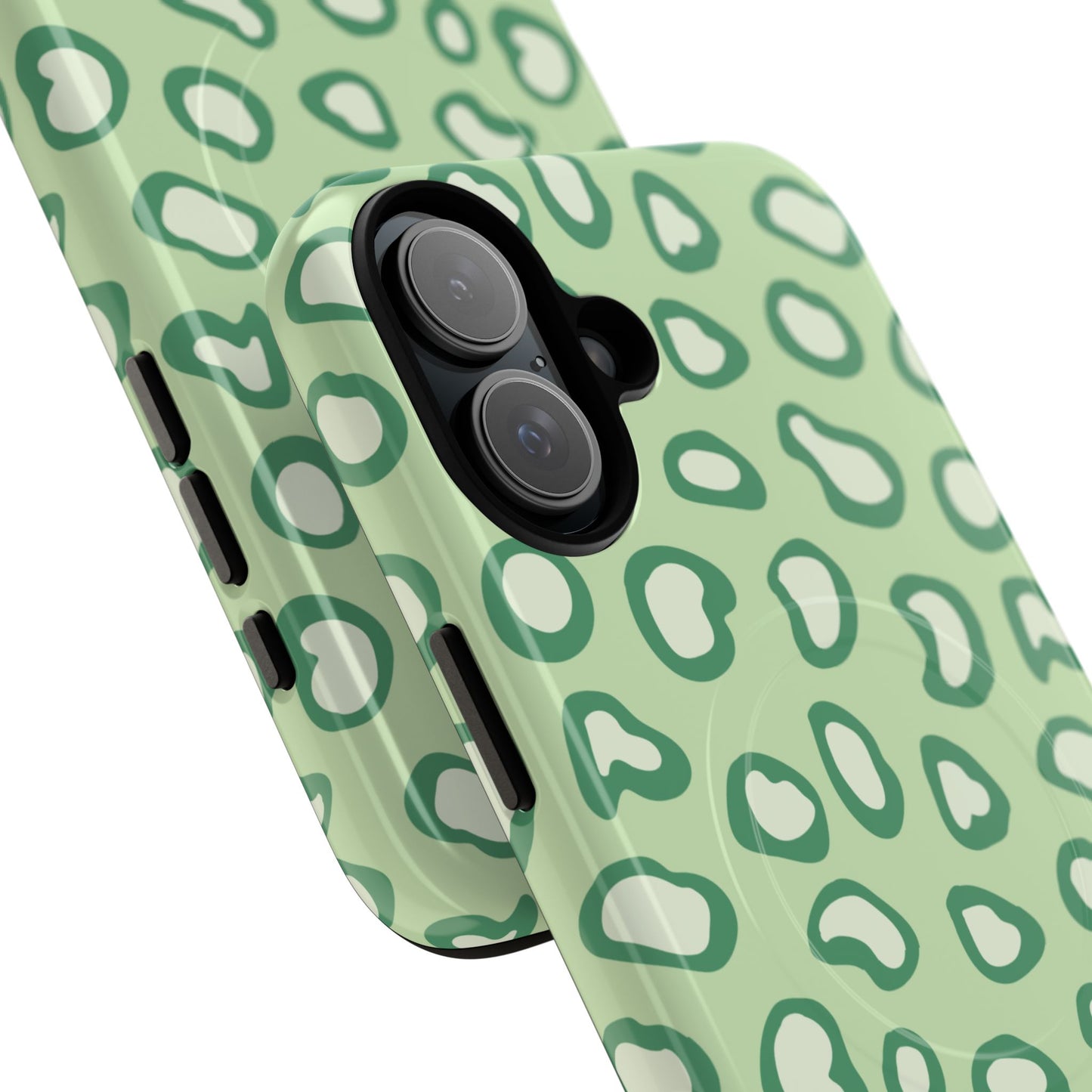 Chic Leopard Print iPhone Cases | Tough Magnetic Cases, iPhone Protection, Animal Print, Stylish Tech Accessories, Green iPhone Case