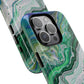 Marbled Tough iPhone Case, Magnetic Protector, Stylish Tech Accessory, Durable iPhone Cover, Unique Gift Idea