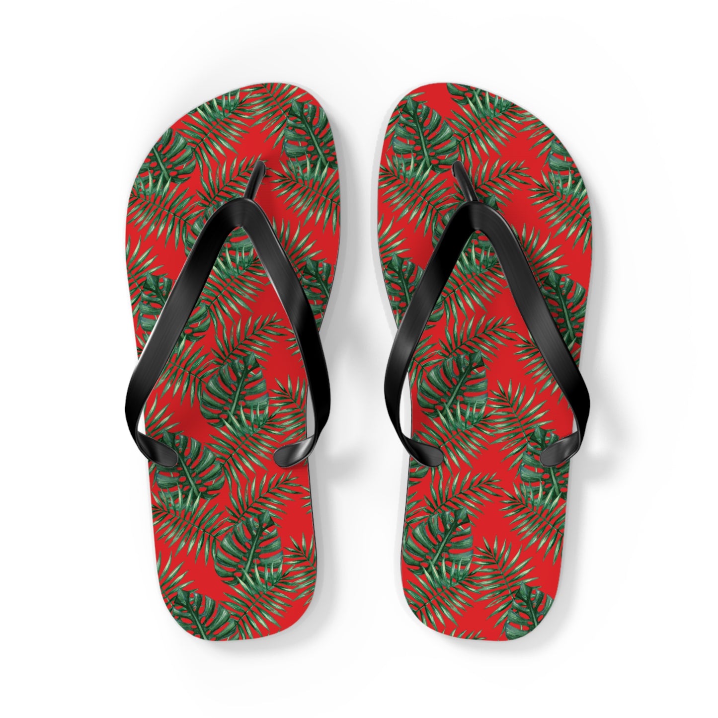 Red Tropical Bliss Flip Flops
