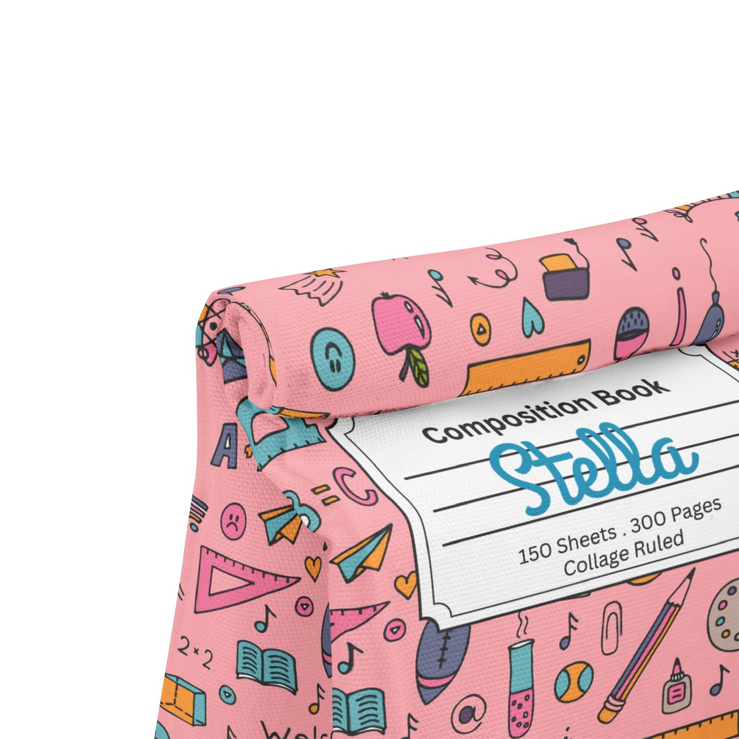 Custom Pink Chalkboard Chic Composition Book Inspired Stylish Polyester Lunch Box for Kids - Perfect for School, Picnics, or Snacks | Personalized ABC Design, Back to School, Family [...]