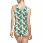 White Tropical Bliss Women's Classic One-Piece Swimsuit (AOP)