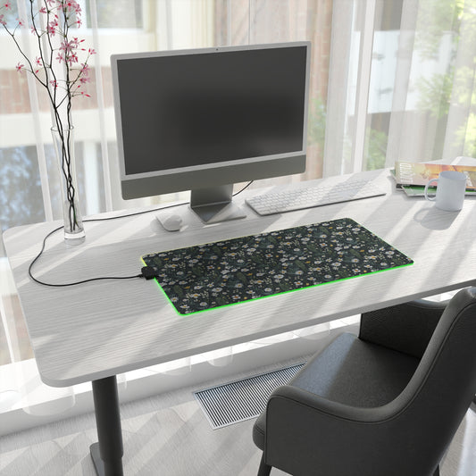 Daisy Delight Floral LED Gaming Mouse Pad – Custom Designed RGB Computer Accessory.