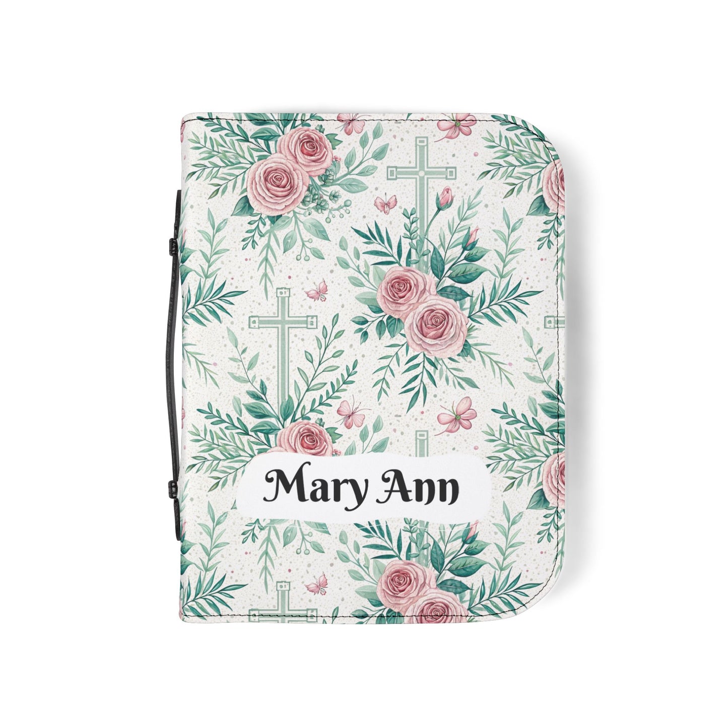 Floral Christian Bible Cover - Personalized with Name, Inspirational Gift for Baptism, Confirmation, or Any Religious Occasion