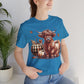 Autumn Highland Cow Charm Unisex Jersey Short Sleeve Tee