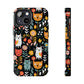 Whimsical Feline Garden iPhone and Samsung Tough Phone Cases,