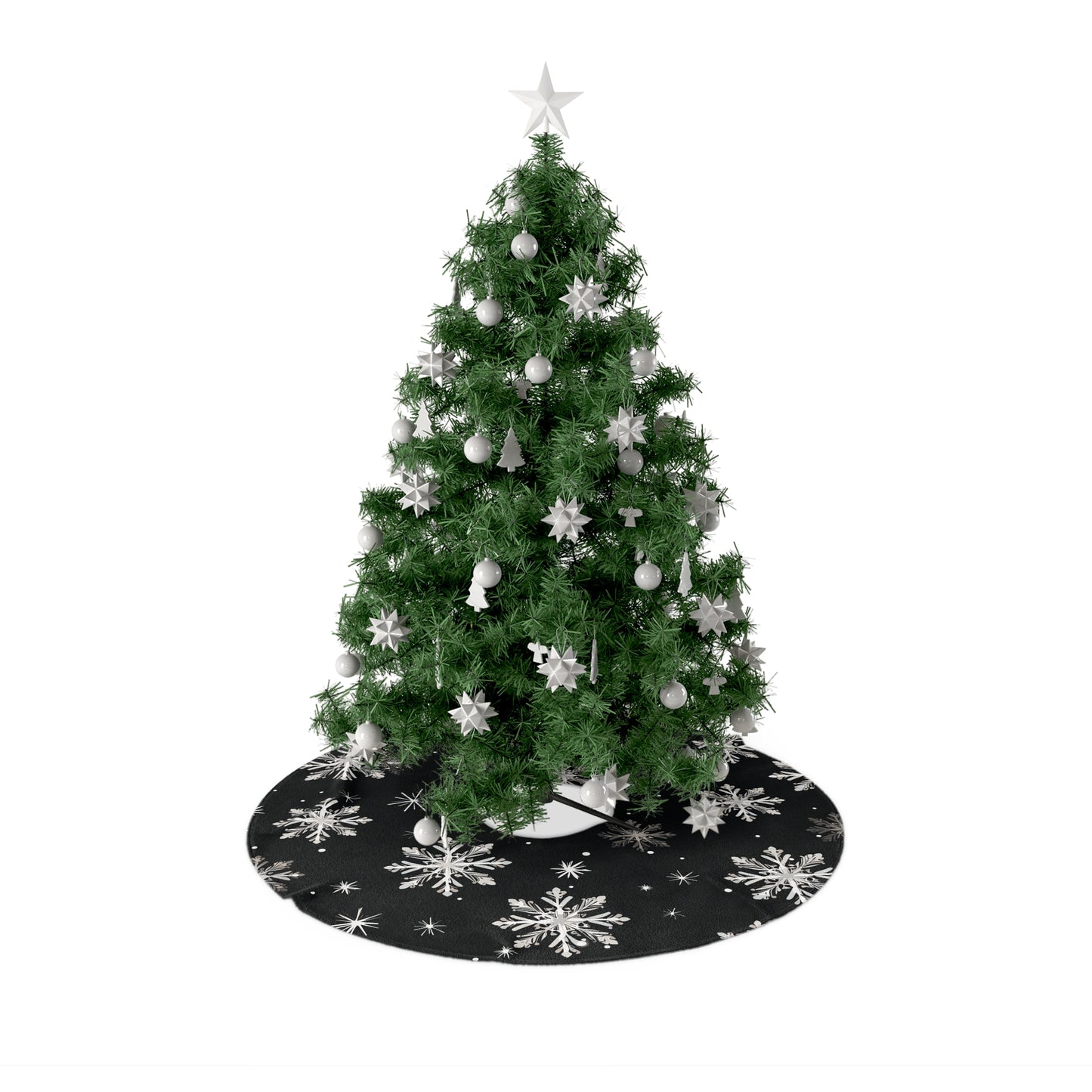 Black Snowflake Elegance Christmas Tree Skirts