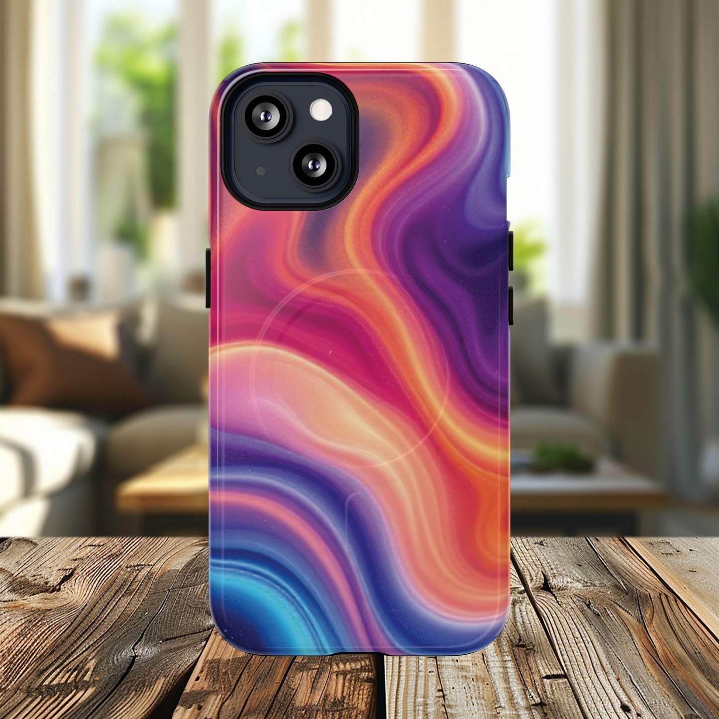 Cosmic Lava Flow Colorful Abstract iPhone Case , Tough Magnetic Protection, Stylish Accessories, Gift for Tech iPhone Lovers, Vibrant Mobile Covers