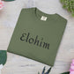 Embroidery 'ELOHIM, GENESIS 1:1' - Faith-Based Unisex Garment-Dyed Comfort Colors T-shirt, Faith Gift Tee, Religious Tee, Embroidery Tee.