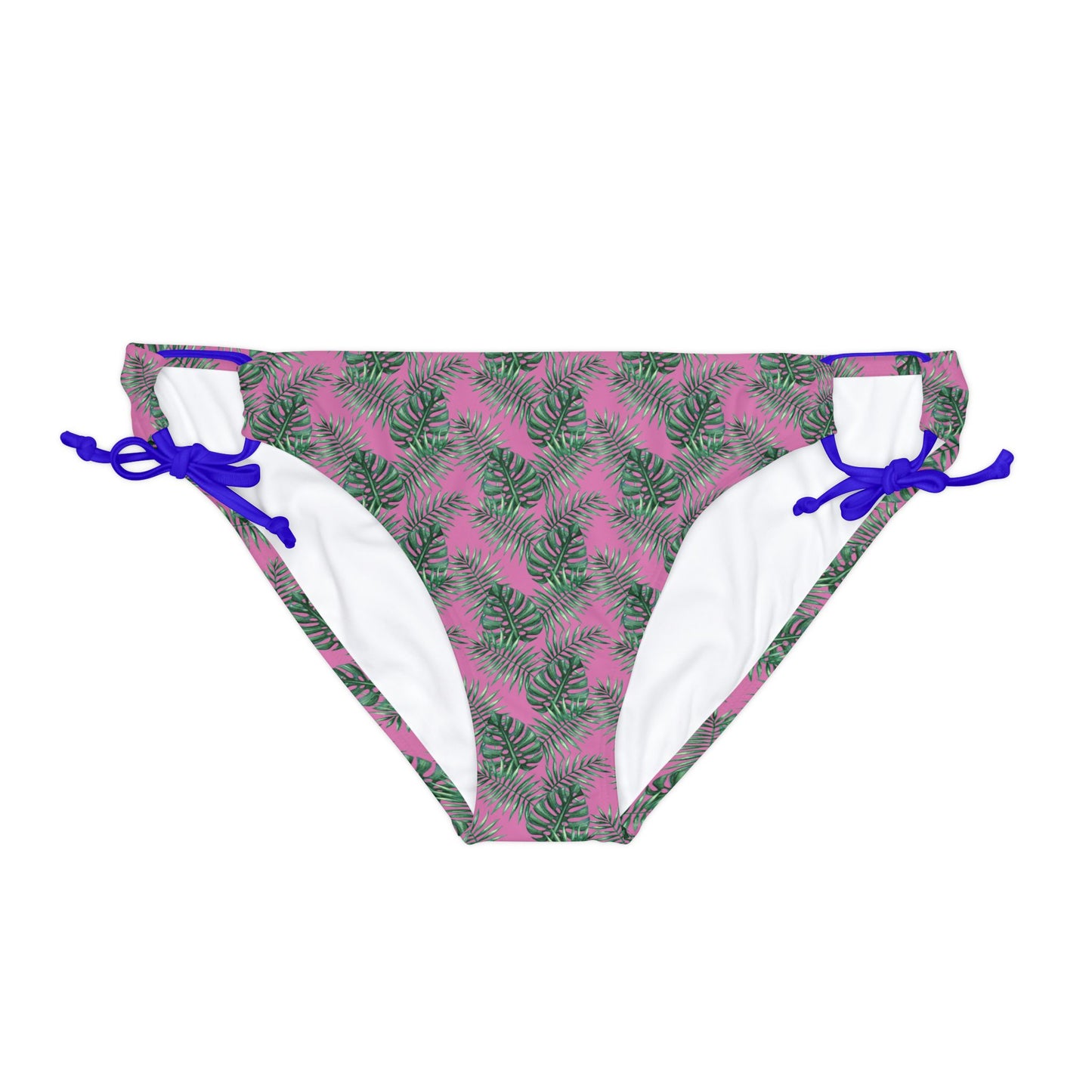 Pink Tropical Bliss Loop Tie Side Bikini Bottom (AOP)