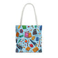 Blue Academic Adventures Tote Bag