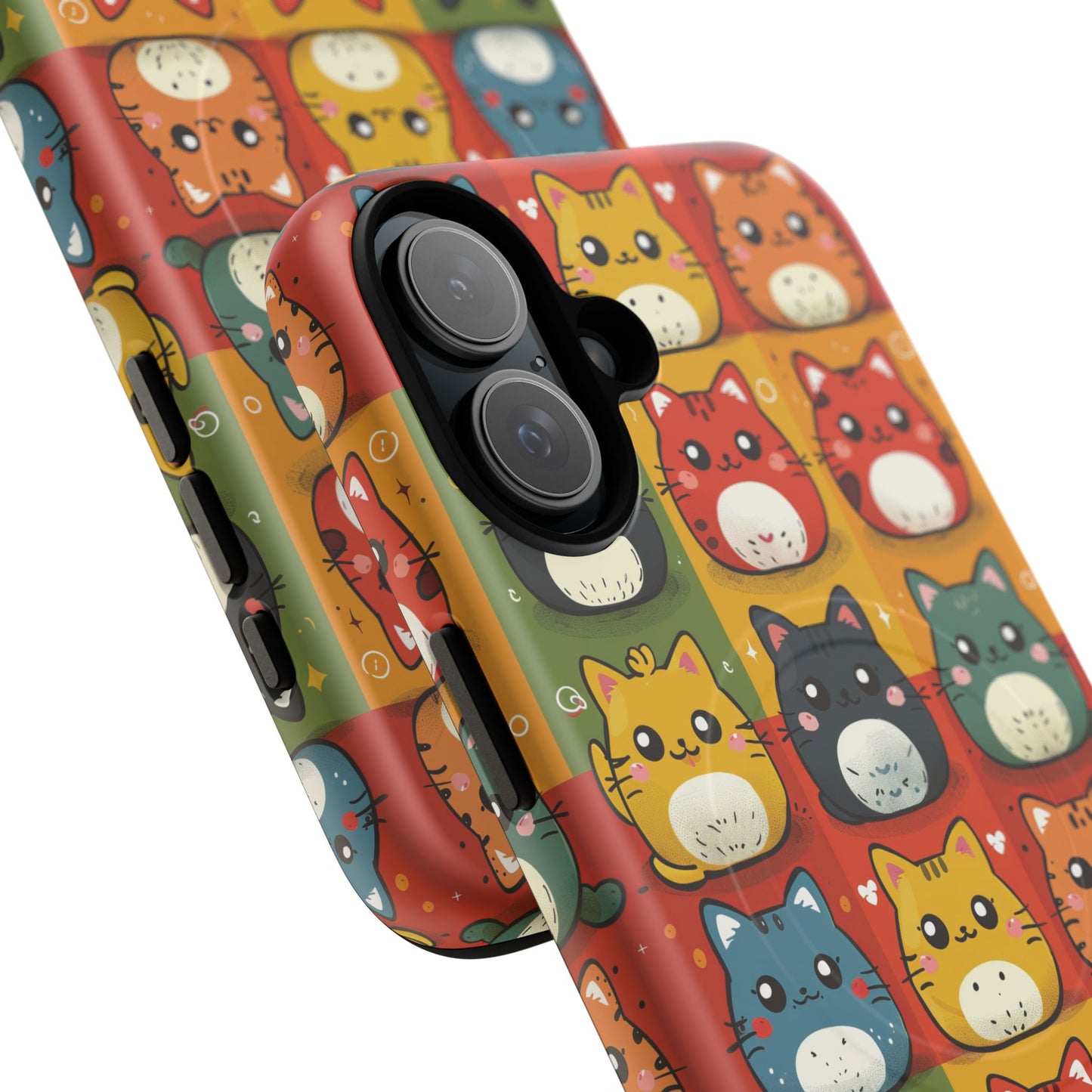 Cute Kawaii Cat iPhone Case, Tough Magnetic iPhone Case, Animal Lover Gift, Kawaii iPhone Cover, Fun Cat Design