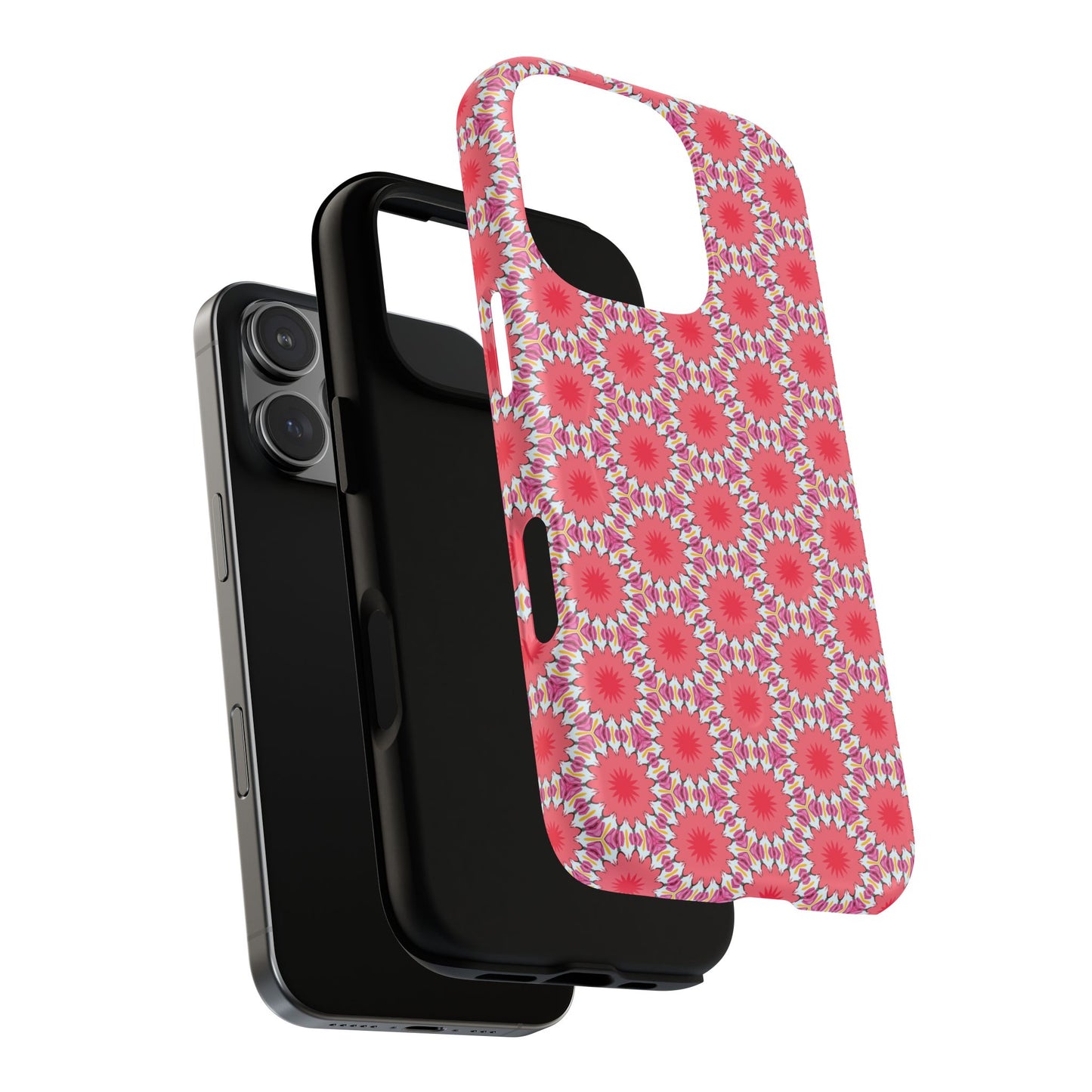 Roseburst Mosaic Vibrant Flower Pattern iPhone Case, Stylish iPhone Cover, Tough Magnetic Case, Floral Gift, Trendy Accessory for Her