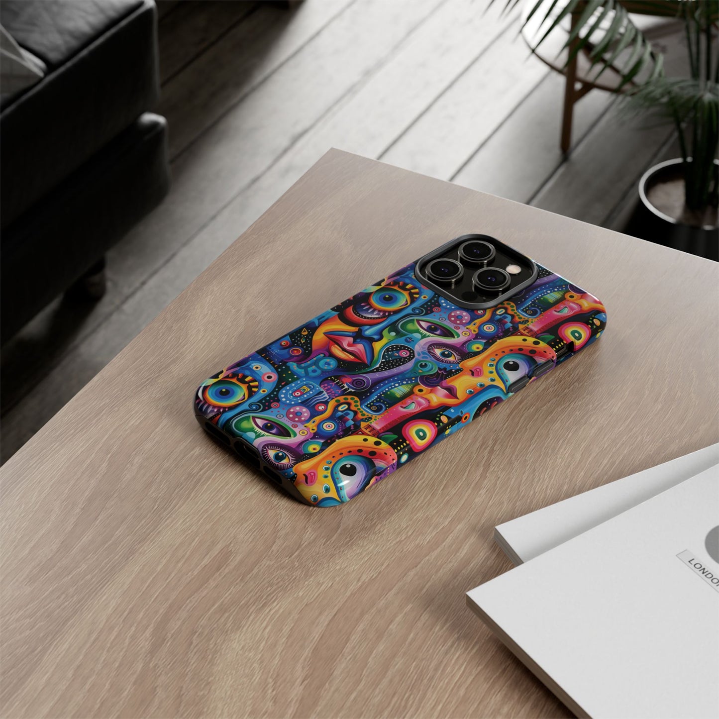 Psychedelic Visions Colorful Art iPhone Case - Tough Cases with Vibrant Abstract Design