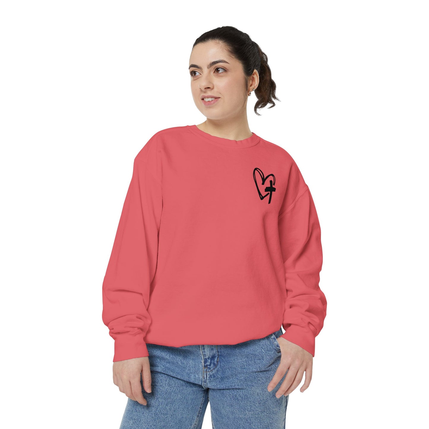 Faith and Floral Cross Unisex Garment-Dyed Sweatshirt