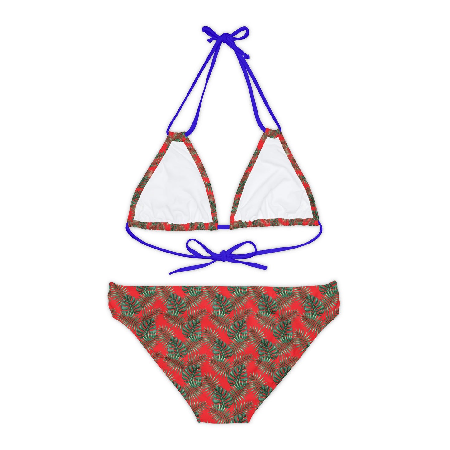 Red Tropical Bliss Strappy Bikini Set (AOP)