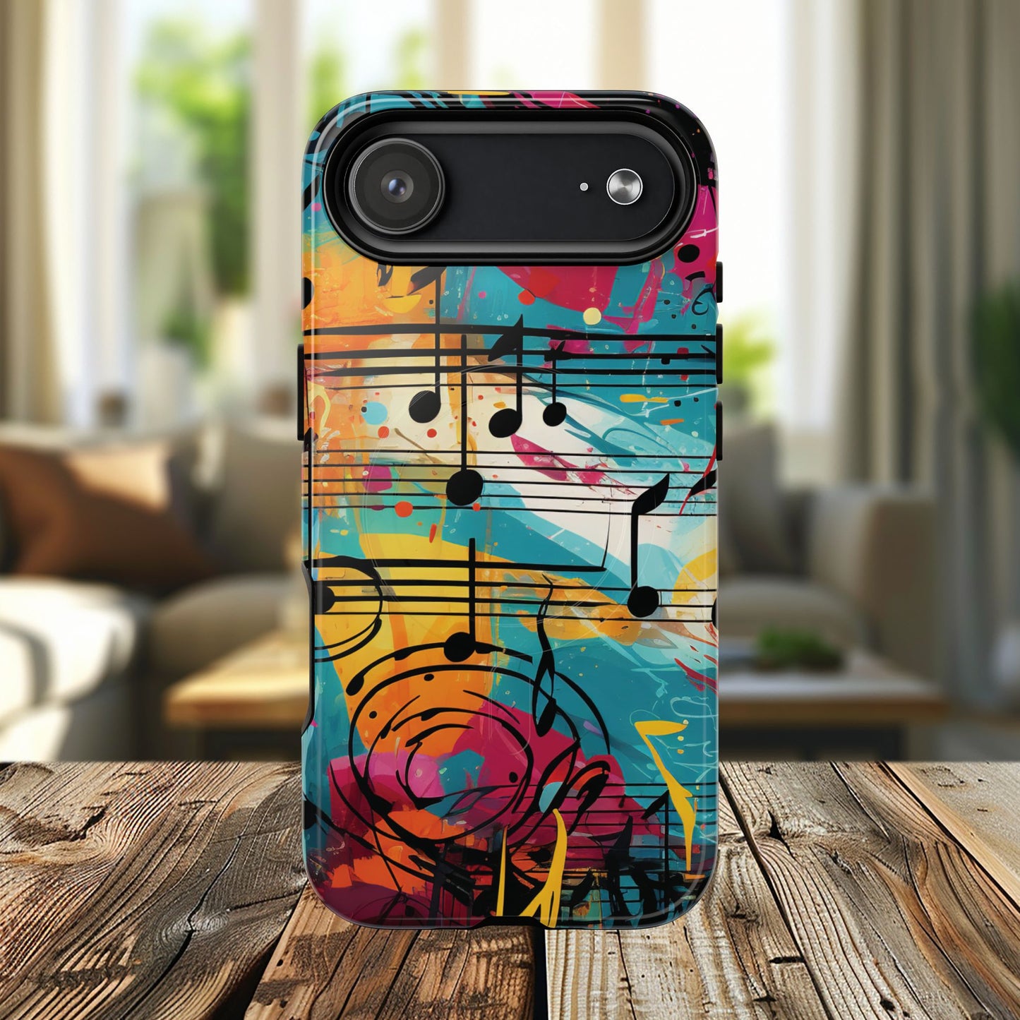 Vibrant Music Note Phone Case, Tough Magnetic Case, Music Lover Gift, Colorful Phone Accessory, Customizable Phone Cover, Unique Gift Idea