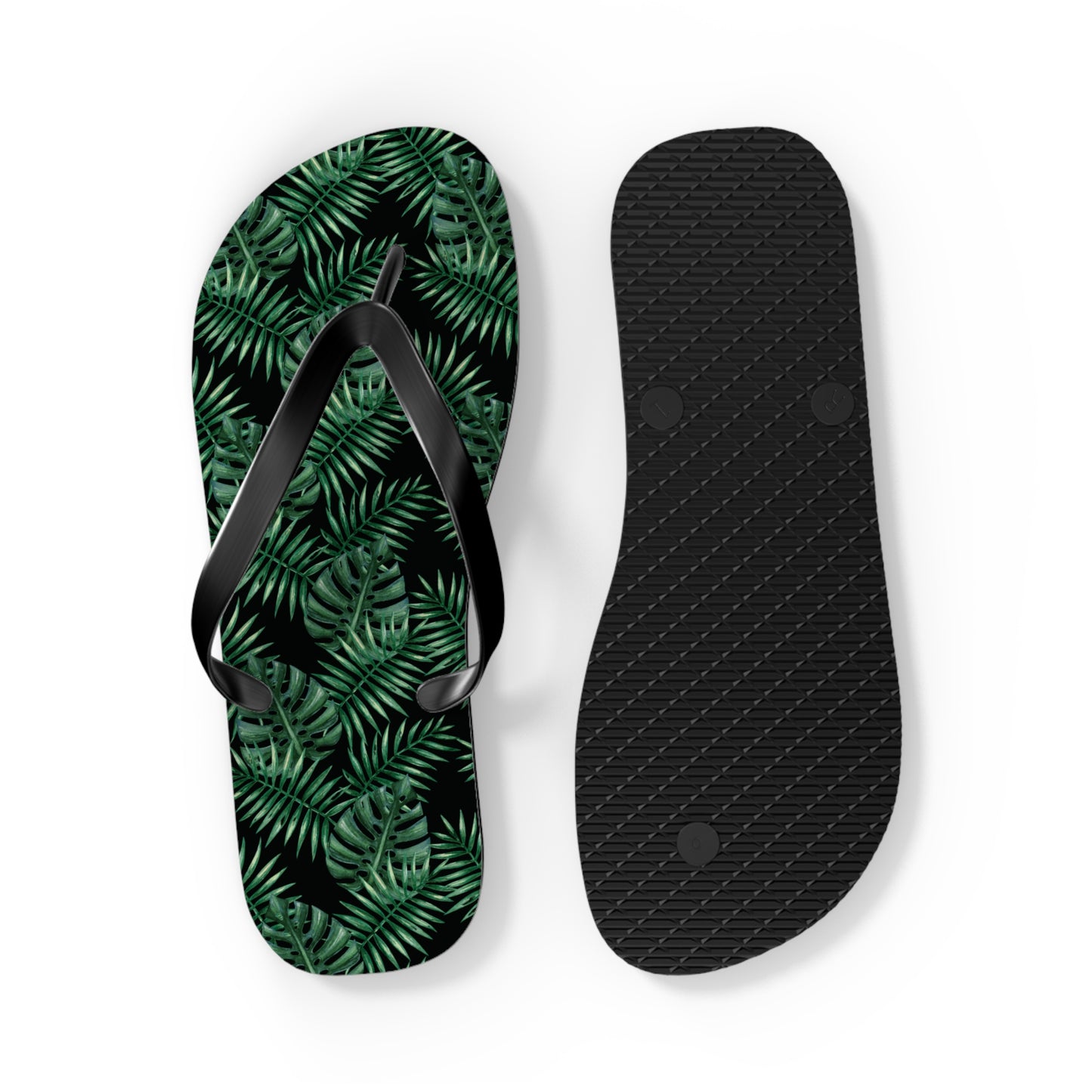 Black Tropical Bliss Flip Flops