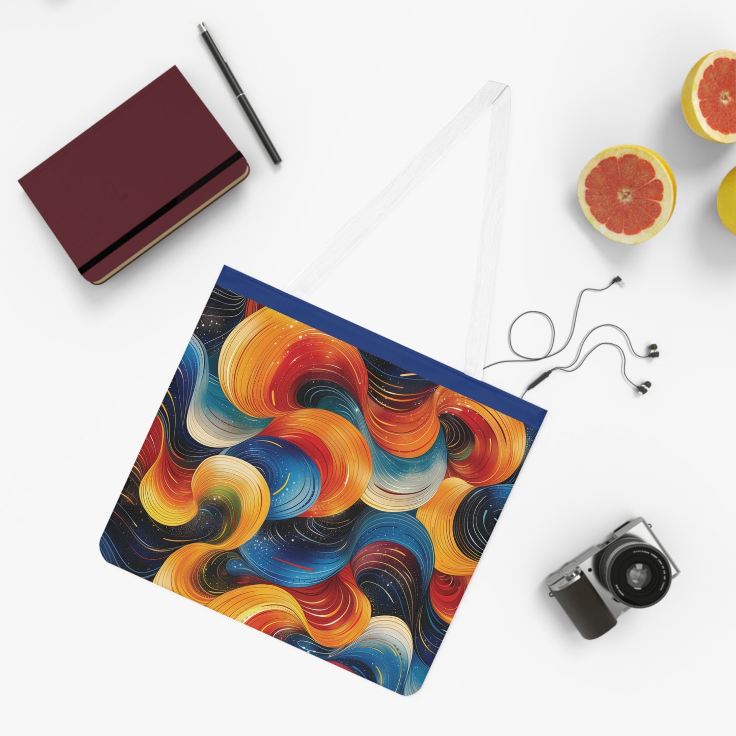 Cosmic Swirl Shoulder Tote Bag - Colorful Everyday Accessory