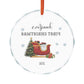 Personalized "First Christmas" Glass Ornament — Custom Name & Year, Sleigh & Tree Holiday Keepsake