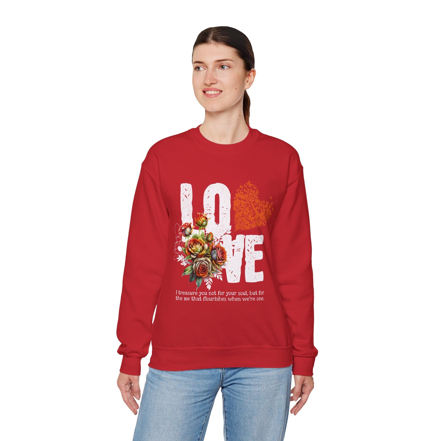 Love Always Gildan Crewneck Sweatshirt - Floral Design for Couples