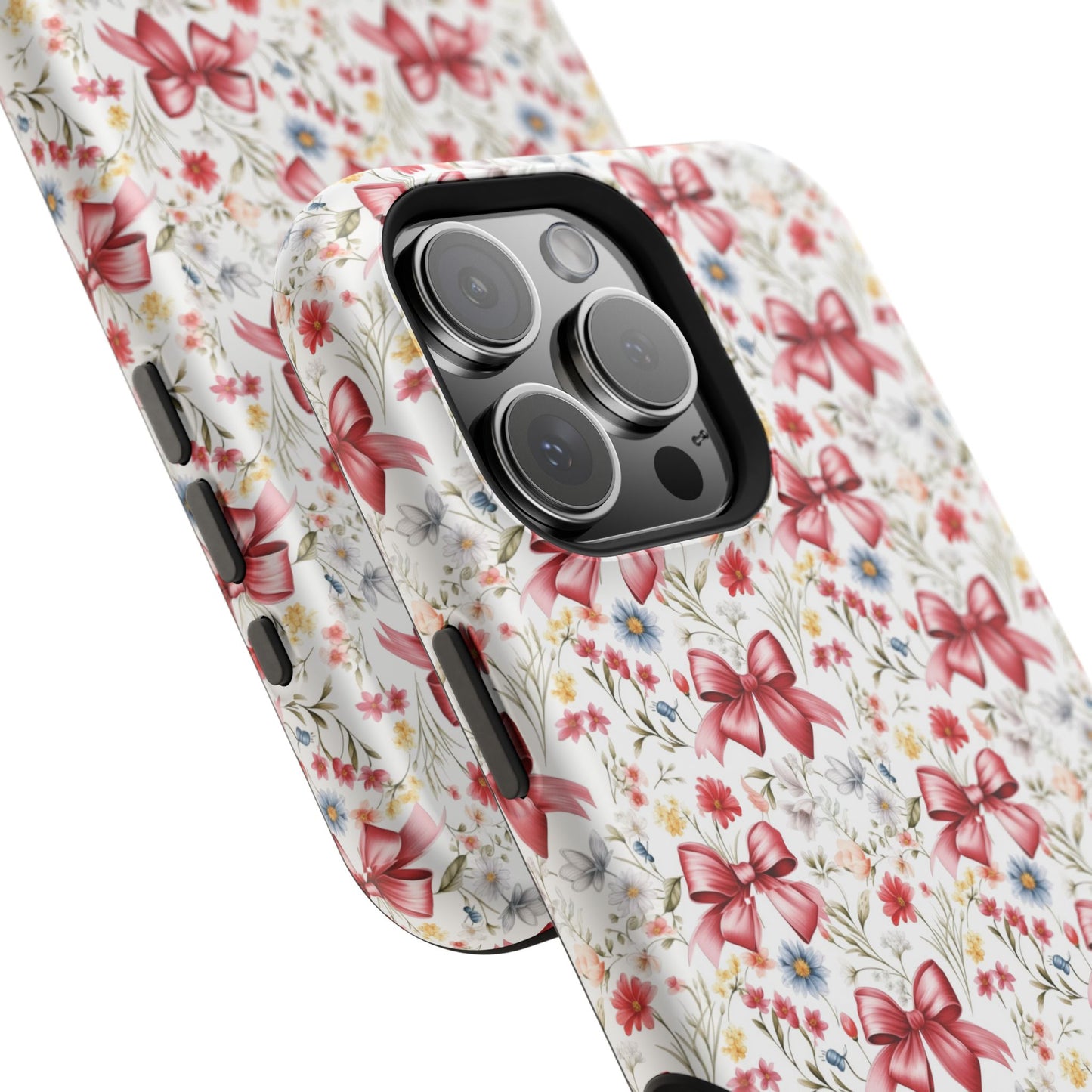 Personalized Rosette Coquette Floral Bow iPhone and Samsung Impact-Resistant Case — Custom Name Case