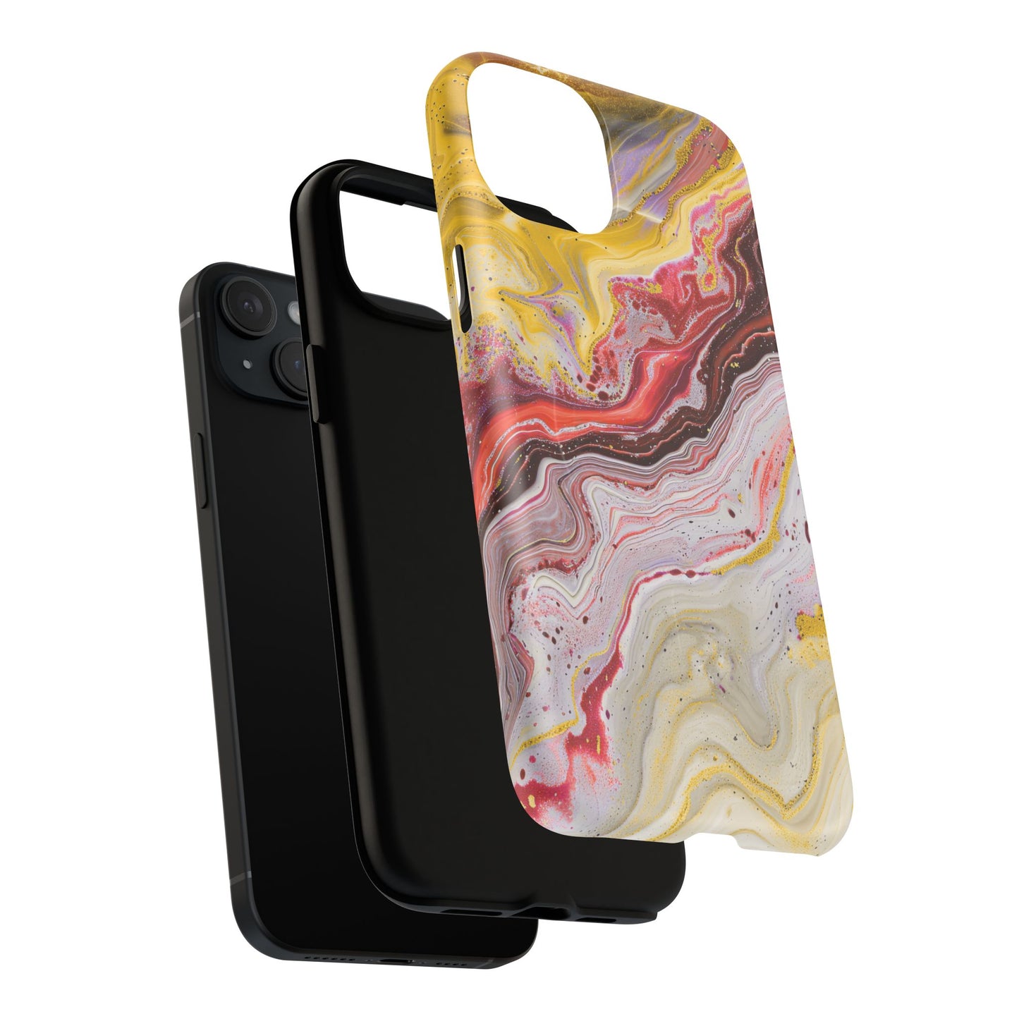 Colorful Red Marble iPhone Case, Tough Magnetic Cases, Stylish iPhone Protection, Unique Gift for iPhone Lovers, iPhone Accessories