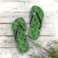 Green Tropical Bliss Flip Flops