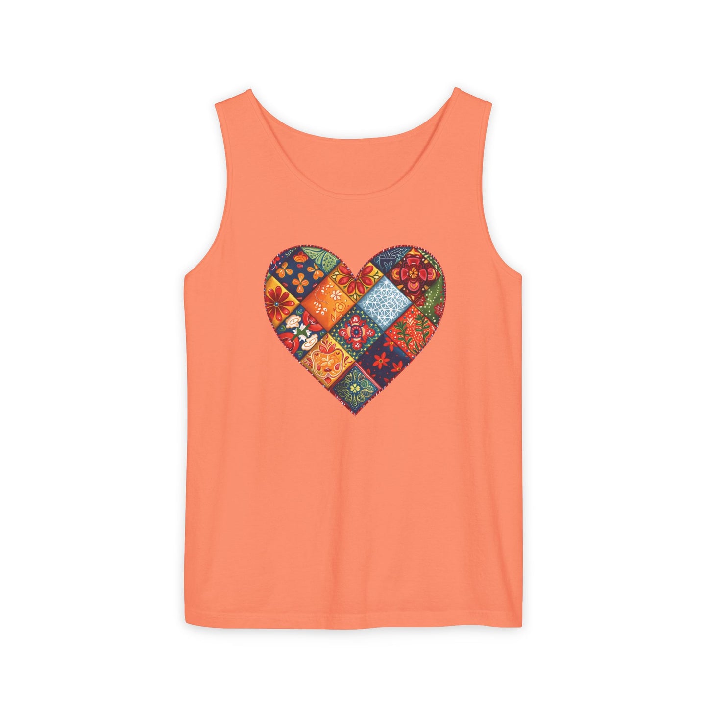 Patched Hearts Unisex Garment-Dyed Tank Top