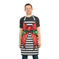 Striped Red Polka Dot Bow Chef's Apron