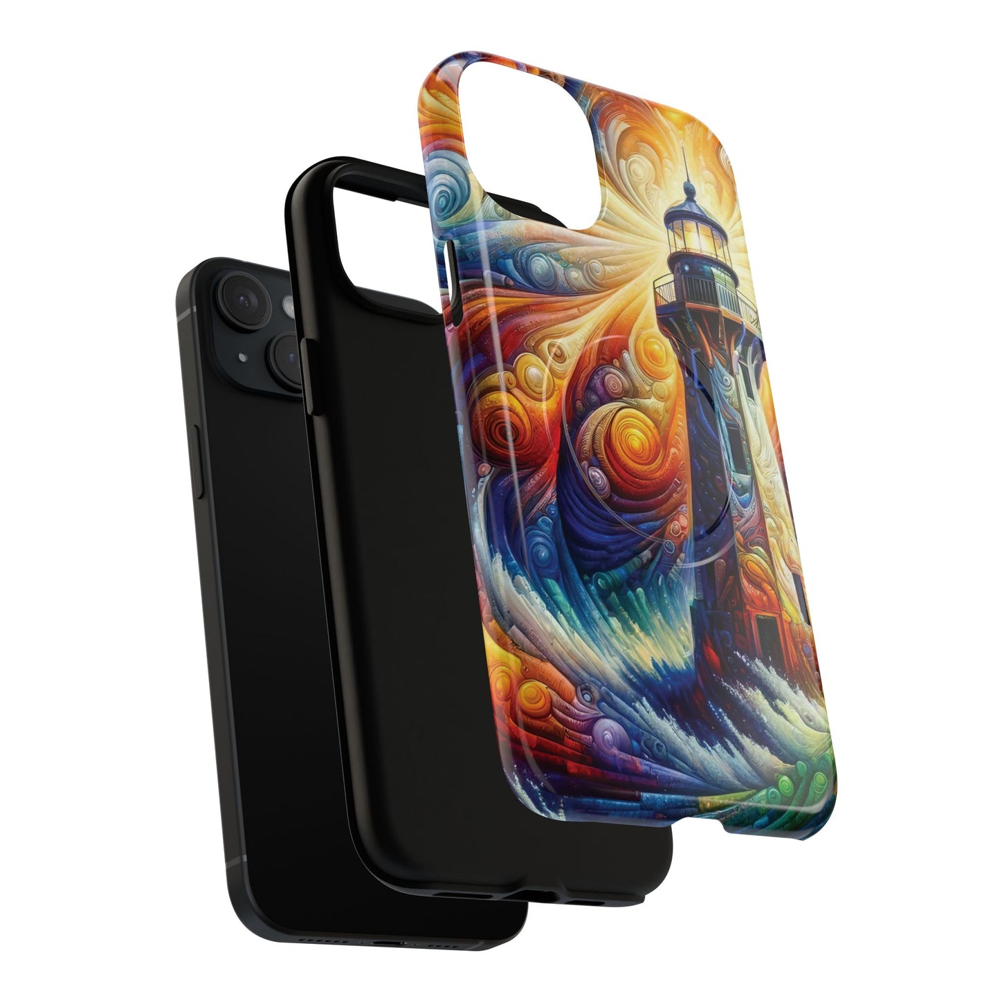 Vibrant Lighthouse Magnetic iPhone Case, Durable Protection for Everyday Adventure, Gift for Nature Lovers, Colorful iPhone Cover
