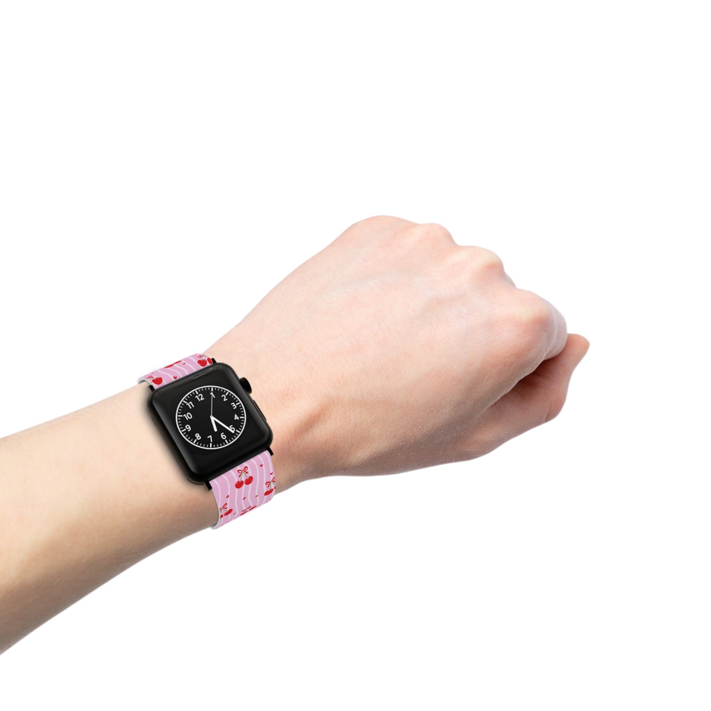 Cherry Blossom Dreams Apple Watch Band — Pink Retro Cherry Silicone Strap