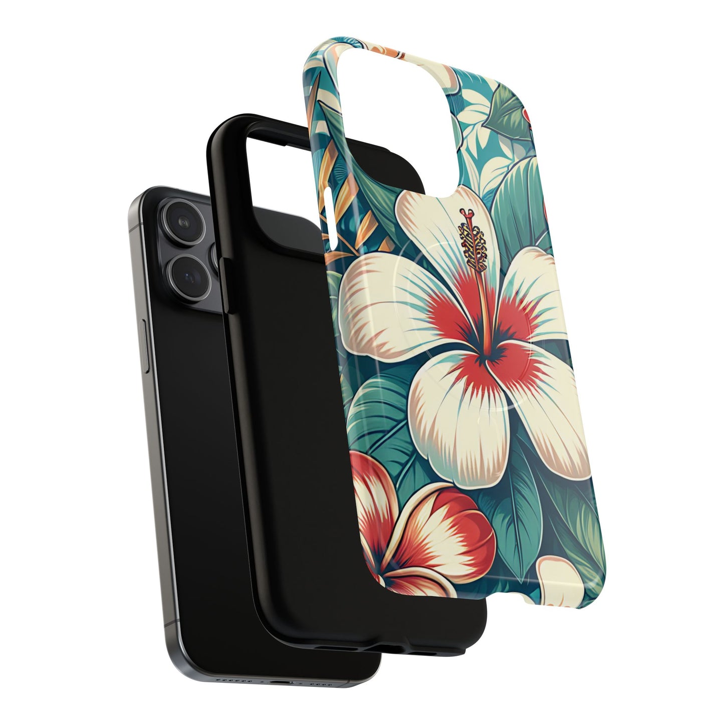 Tropical Hibiscus MagSafe® iPhone® Tough Case - Stylish Phone Protection Gift for Nature Lovers, Vibrant, Summer Vibes.