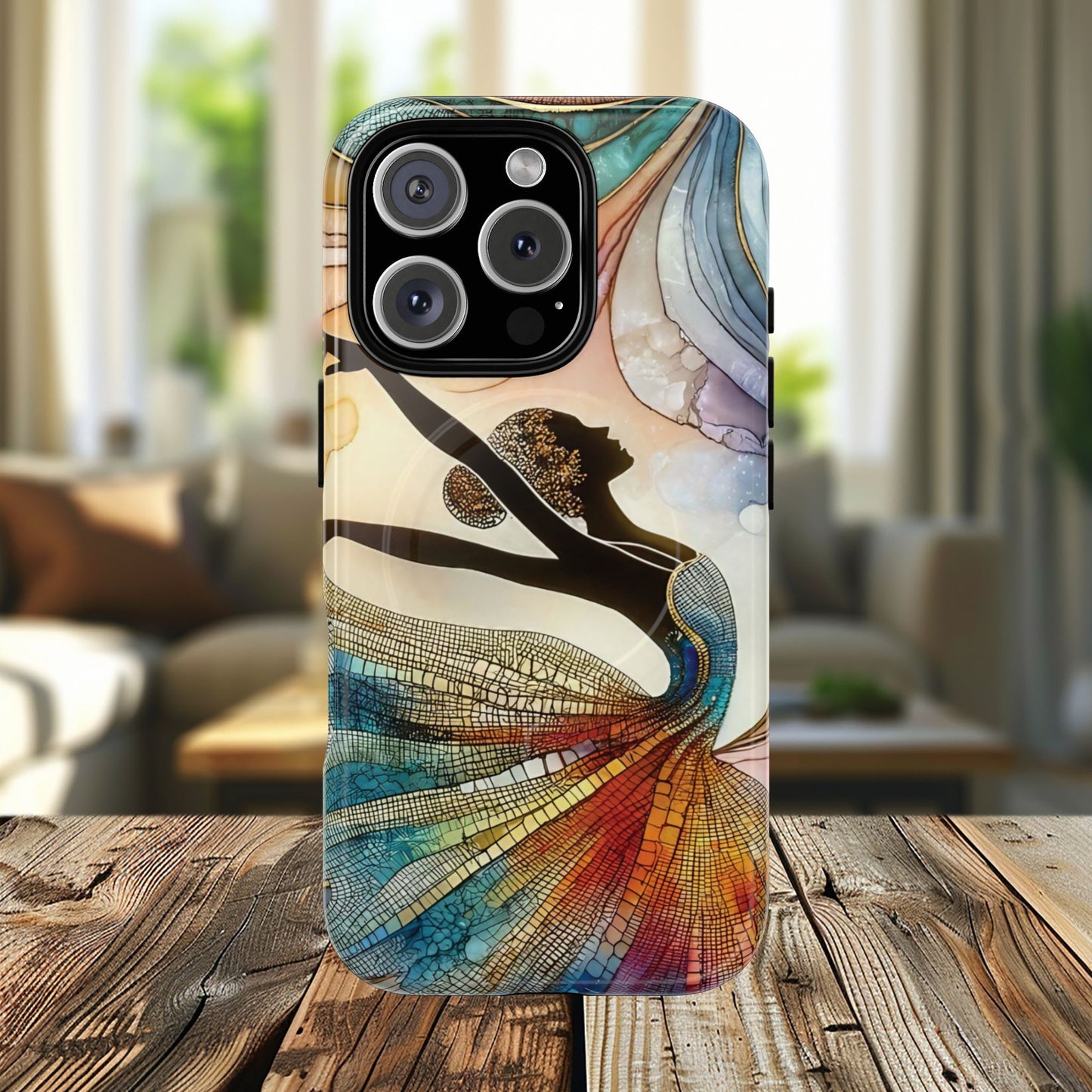 Artistic iPhone Case with Dancer Design, Tough Magnetic Case, Unique Gift for Dancers, Colorful iPhone Cover, Stylish Accessory.