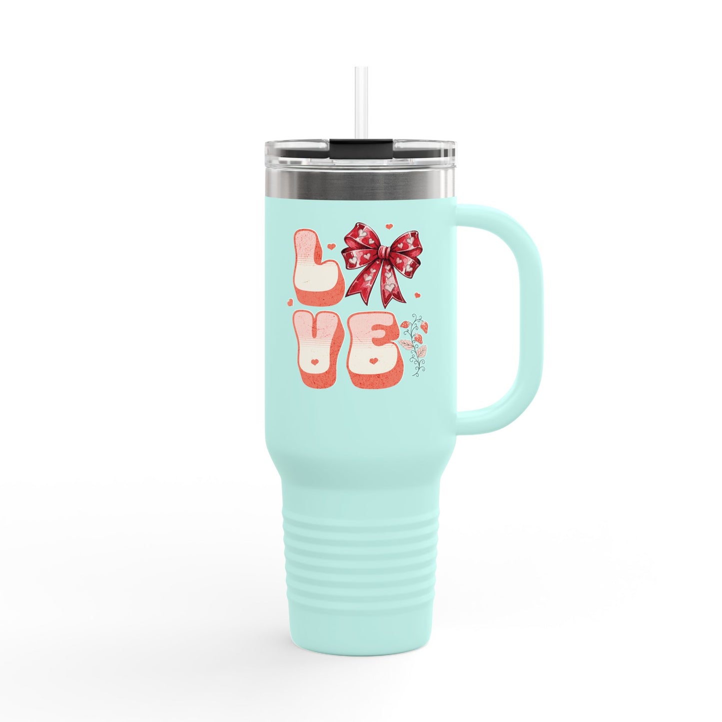 LOVE Coquette  40oz Travel Mug, Coquette Tumbler, Gift for Her.
