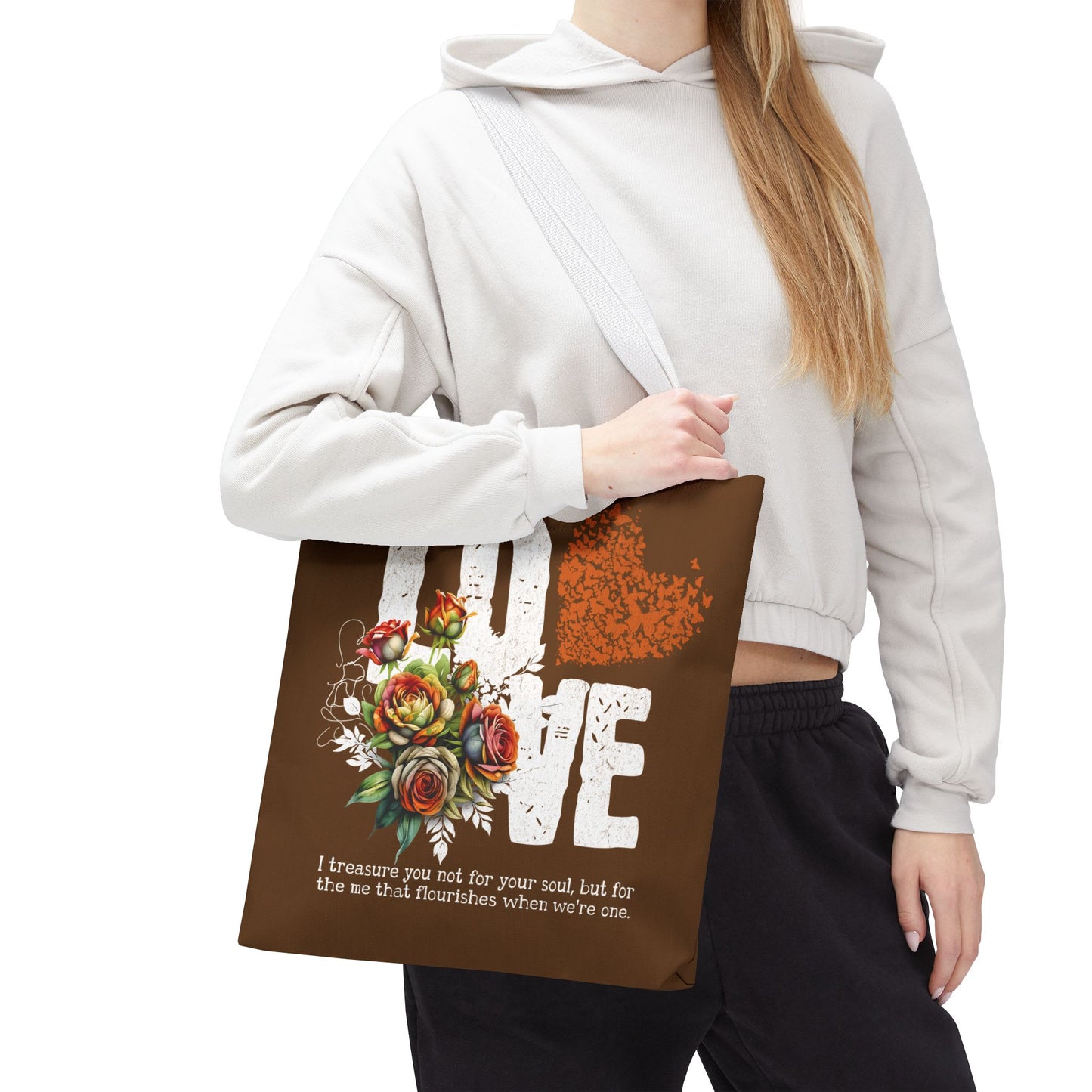 LOVE Always Brown Tote Bag.