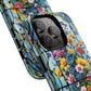 Floral Stained Glass Tough Magnetic Case, Durable Phone Cover, Gift for Nature Lovers, Unique Floral Design, Phone Accessories for All Occasions.
