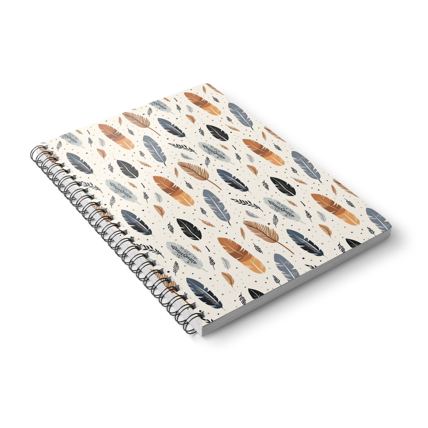 Whispering Feathers Wirobound Softcover Notebook, A5