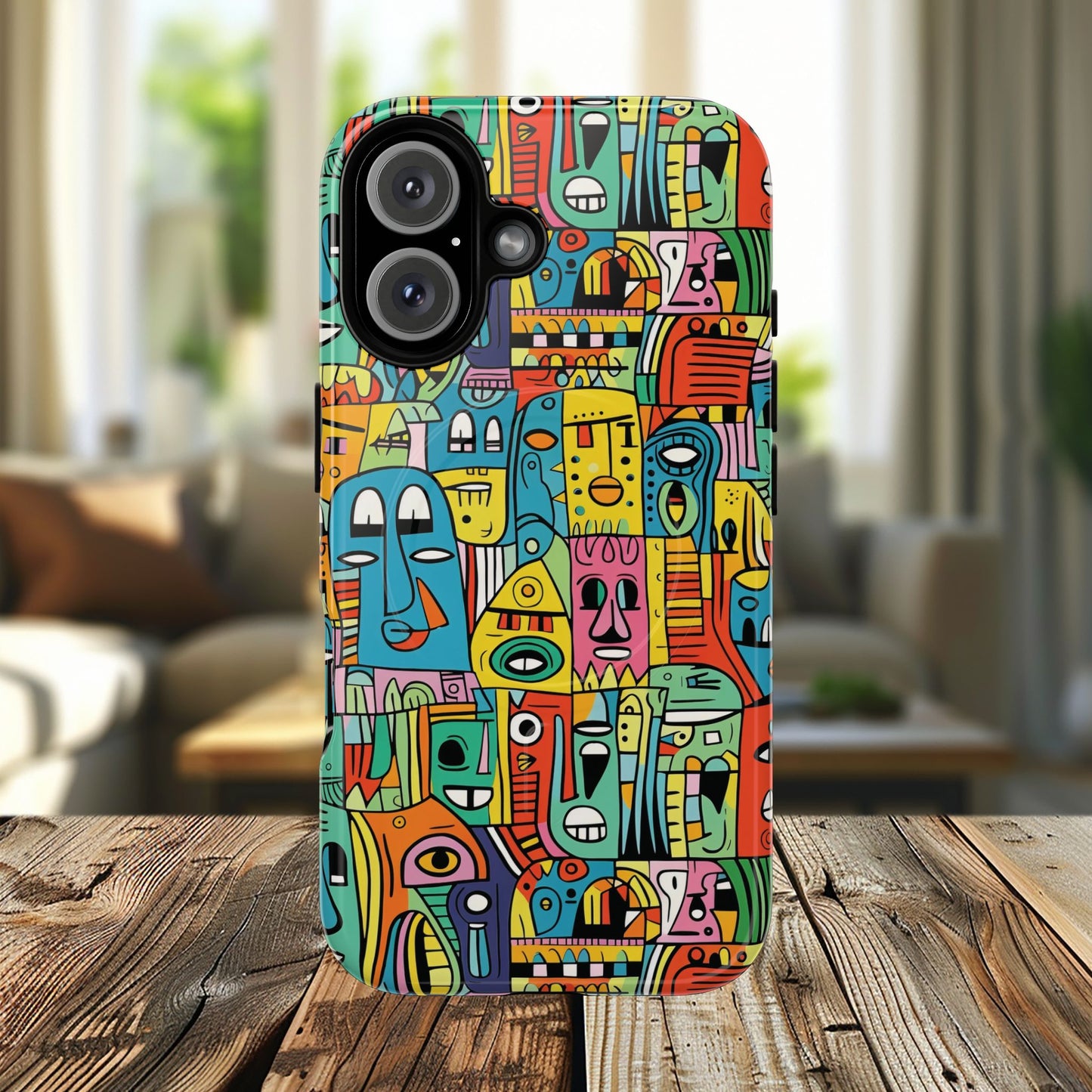 Vibrant Art Magnetic Phone Case, Colorful Protector, Unique iPhone Case, Gift for Artists, Trendy Tech Accessory