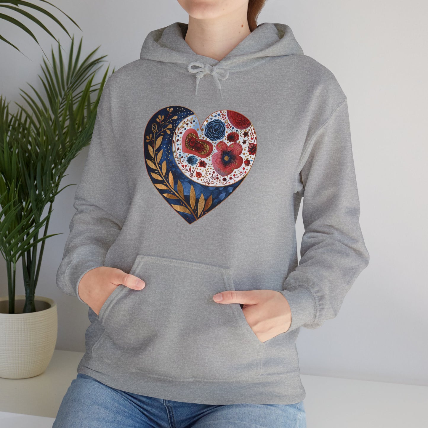 Floral Heart Unisex Heavy Blend™ Hooded Sweatshirt