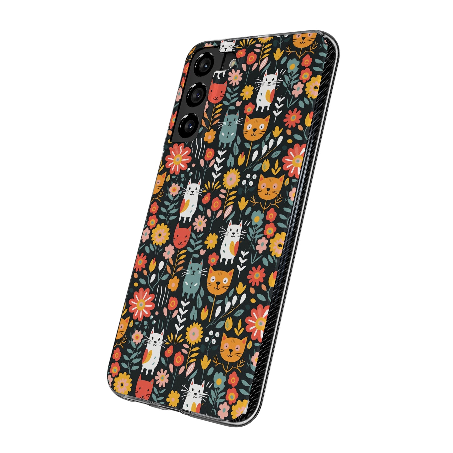 Whimsical Feline Garden Soft iPhone, Google and Samsung Cases