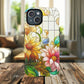 Floral Stained Glass Reverie Tough iPhone Magnetic Case, iPhone Cover, Protective Case, Flower Design, Gift for Her, Nature Lover