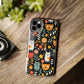 Whimsical Feline Garden iPhone and Samsung Tough Phone Cases,