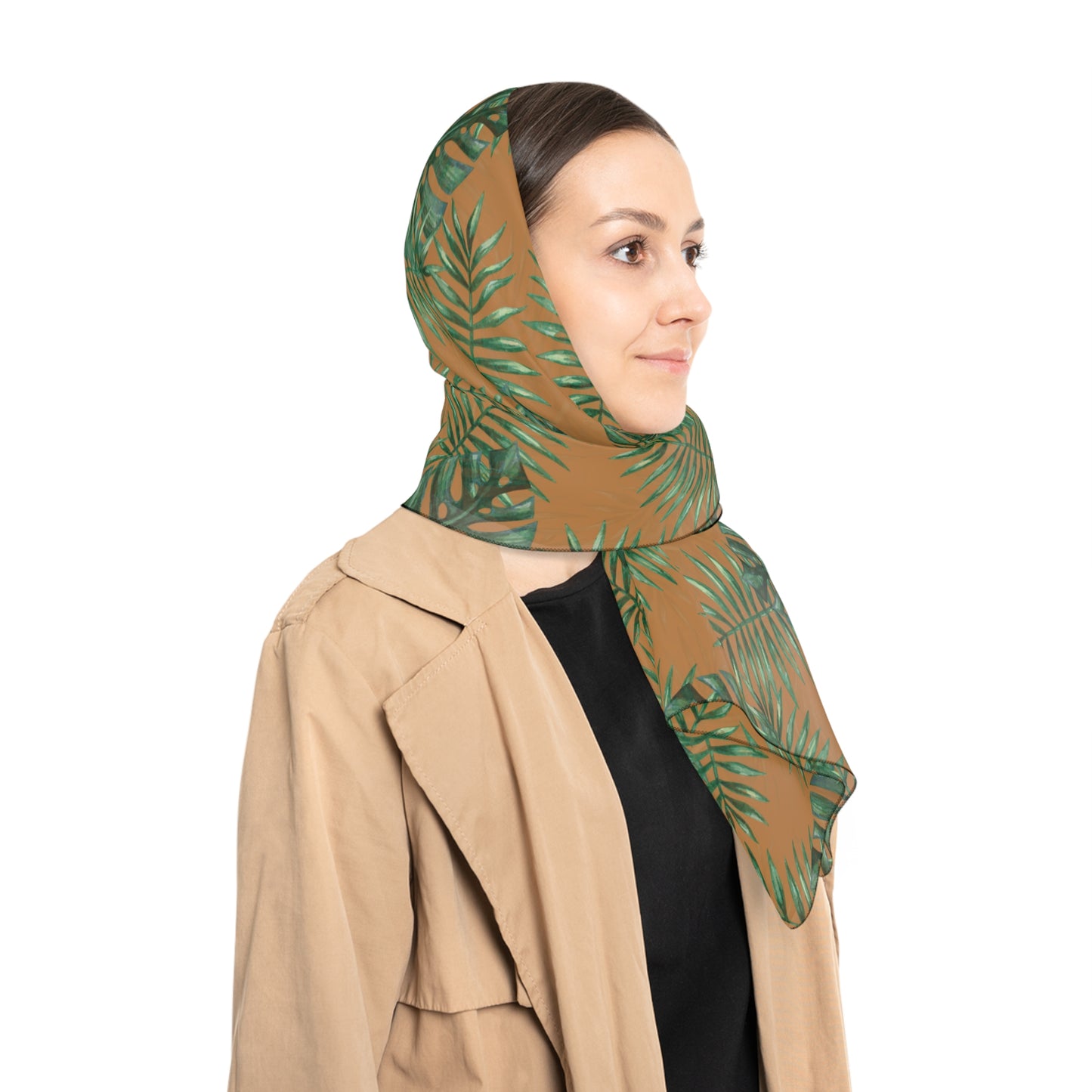 Brown Tropical Bliss Poly Scarf