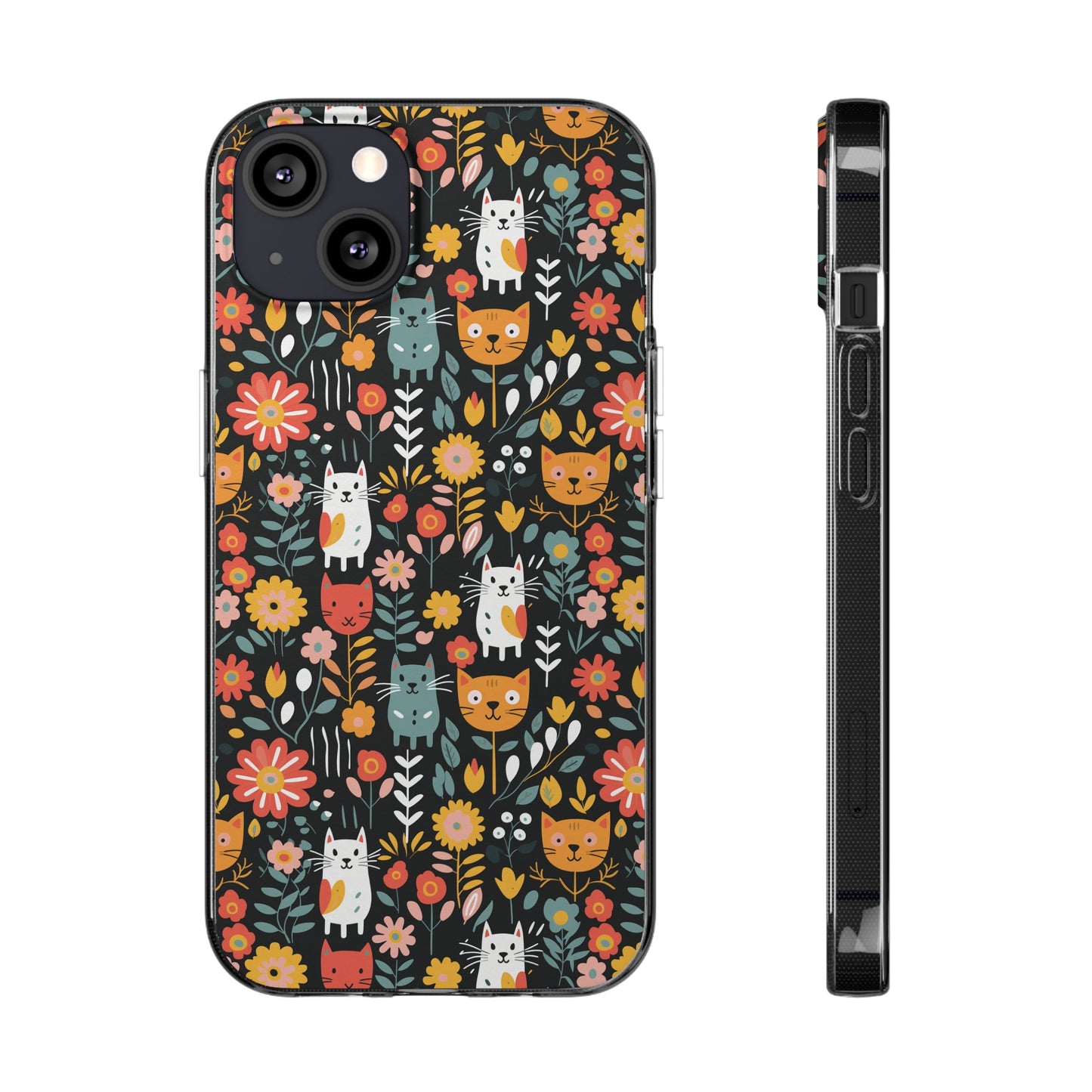 Whimsical Feline Garden Soft iPhone, Google and Samsung Cases